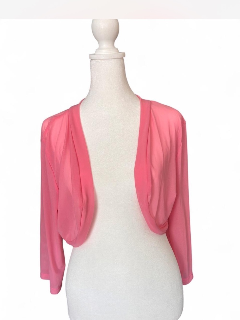Cropped Sheer Cardigan - Pink